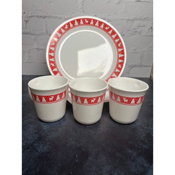VTG  Corelle Corning Winter Festival Red Trees Reindeer Dinnerware Replacements - Picture 1 of 7